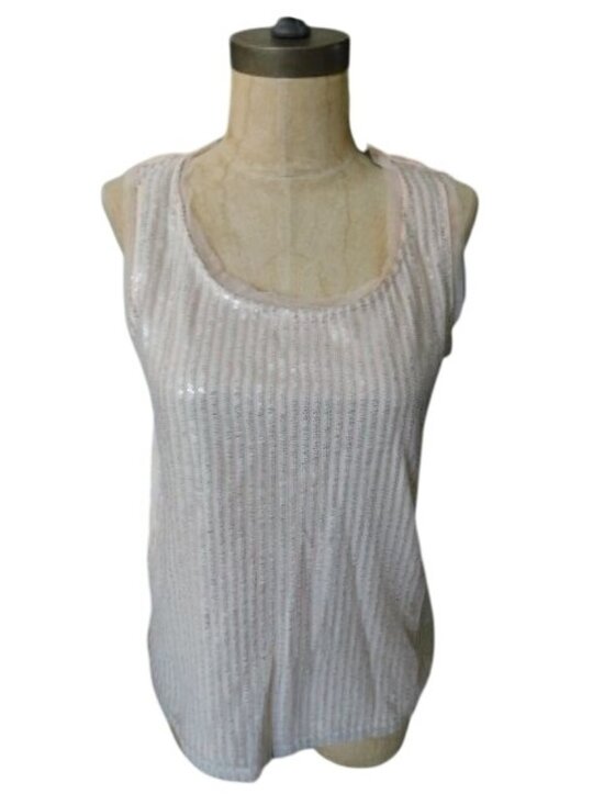 Chico's Tops - Chico's Size S Small (0) Sequin Scoop Neck Blush Elegant Top NWT $89